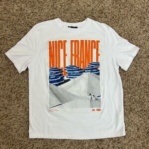 Zara Nice France White T-shirt Size small!